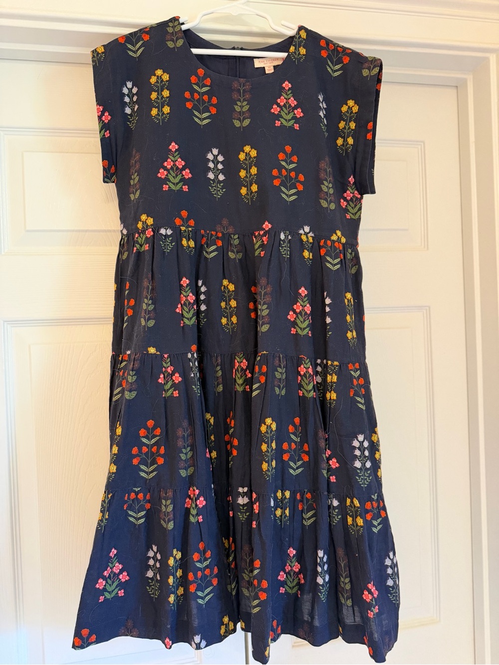 EUC Pink Chicken Girls' Navy Floral Dress size 14